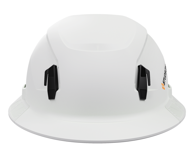 Studson White Full Brim Non-Vented Helmet